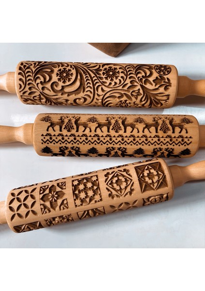 J-Vine Tarzı Noel Desen Oklava Ahşap Kabartma Bisküvi Fondan Pişirme Araçları Ren Geyiği Hamur Oyma Makaralı Ağaçlar Çorap Çanları (Yurt Dışından) fiyatları