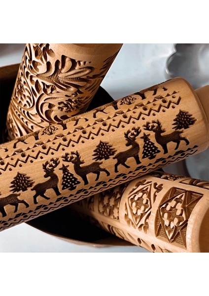 J-Vine Tarzı Noel Desen Oklava Ahşap Kabartma Bisküvi Fondan Pişirme Araçları Ren Geyiği Hamur Oyma Makaralı Ağaçlar Çorap Çanları (Yurt Dışından) fırsatları