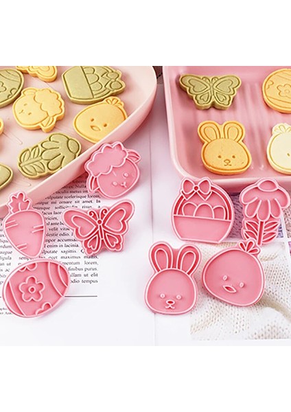 Ab Set Stili Et Mutlu Paskalya Kurabiye Kalıbı Bisküvi Kalıbı Abs Plastik Kurabiye Presleme Kesici Pasta Dekoru Dıy Fondan Pişirme Kalıbı Mutfak (Yurt Dışından) fiyatları