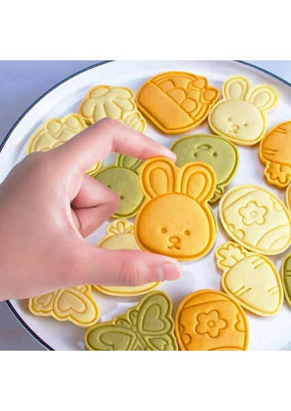 Ab Set Stili Et Mutlu Paskalya Kurabiye Kalıbı Bisküvi Kalıbı Abs Plastik Kurabiye Presleme Kesici Pasta Dekoru Dıy Fondan Pişirme Kalıbı Mutfak (Yurt Dışından) fırsatları