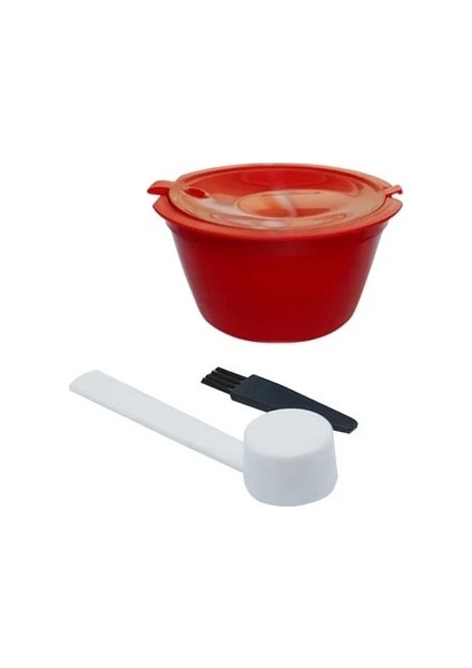 1 Takım Kırmızı Stil Yeniden Kullanılabilir Kahve Kapsül Filtre Fincan Nescafe Dolce Gusto Doldurulabilir Kapaklar Kaşık Kahve Süzgeç Çay Sepeti Mutfak Aksesuarı (Yurt Dışından)