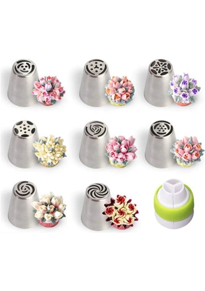 Açık Sarı Stil Ream Nozullar Silikon Pasta Torbası Stainleg Nozullar Dondurma Kreması Cupcake Dekorasyon Araçları Kek Nozulları Şekerleme (Yurt Dışından)