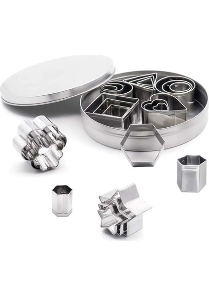Gümüş Tarzı No.6 Boyutu Paslanmaz Çelik Kurabiye Bisküvi Dıy Kalıp Mini Kurabiye Kesici Seti Bisküvi Pişirme Pasta Kesiciler Dilimleme Mutfak Pişirme (Yurt Dışından)