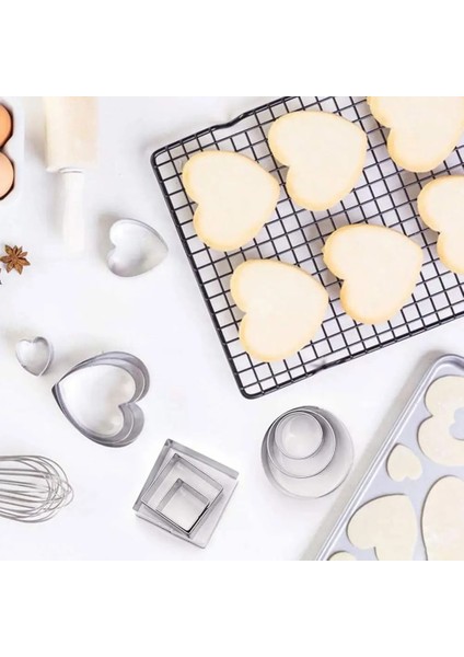 Gümüş Tarzı No.6 Boyutu Paslanmaz Çelik Kurabiye Bisküvi Dıy Kalıp Mini Kurabiye Kesici Seti Bisküvi Pişirme Pasta Kesiciler Dilimleme Mutfak Pişirme (Yurt Dışından) fiyatları