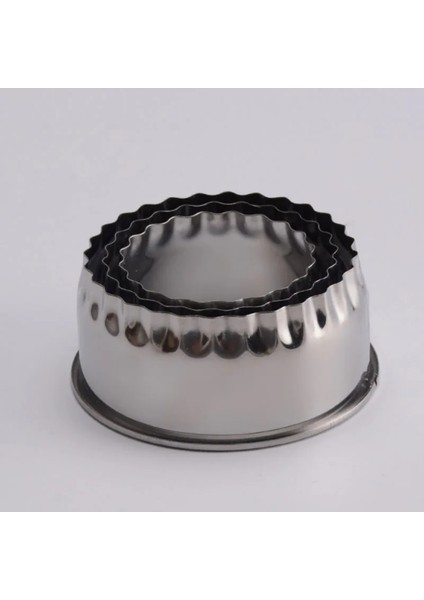 Çiçek Stili 3 Adet Yuvarlak Çiçek Şekilli Hamur Kesme Aleti Mutfak Aletleri Paslanmaz Çelik Köfte Kesici Taşınabilir Köfte Sarma Kalıpları (Yurt Dışından)