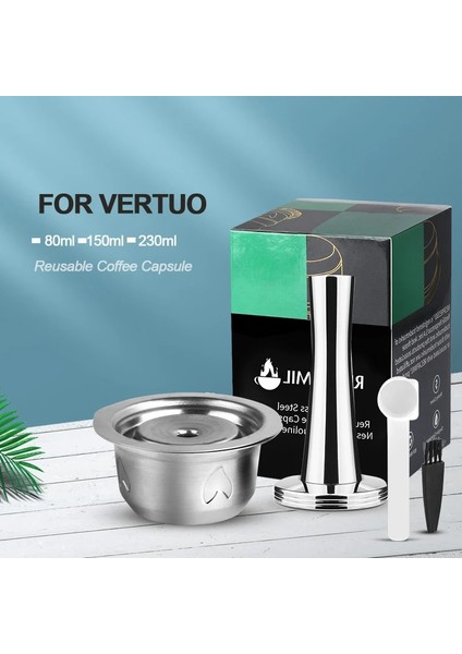 100 Adet Tarzı 80ML 2 In 1yeniden Kullanılabilir Vertuo Kahve Kapsülü Çelik Paslanmaz Metal Nespresso Vertuoline Plus Makinesi Için Krema Kahve Filtresi (Yurt Dışından) fırsatları