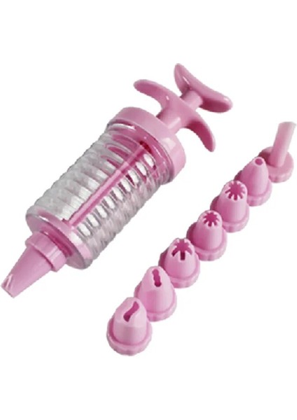 Pembe Tarzı Şerit Şekerleme Çerez Ipuçları Plastik Dıy Pasta Şırınga Ekstruder Krem Meme Kek Süslemeleri Araçları Krem Tabancası (Yurt Dışından)