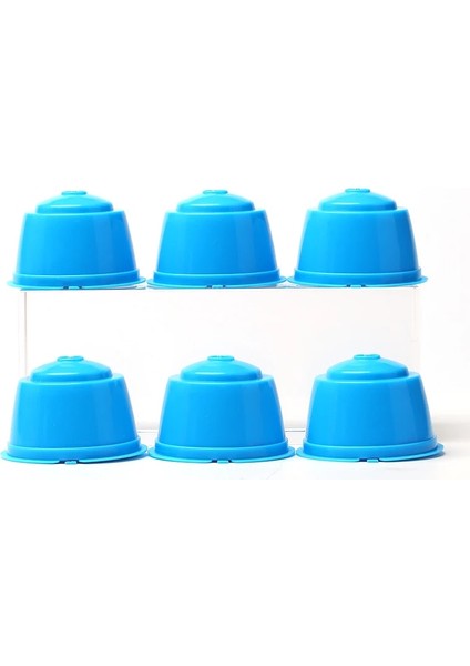 Dol-6-Mavi Tarzı 6 Adet Yeniden Kullanılabilir Nestle Dolce Gusto Kahve Kapsül Filtre Fincan Doldurulabilir Filtre Sepet Bardak Yeniden Kullanılabilir Kaşık Fırça Kahve Aksesuarları (Yurt Dışından)