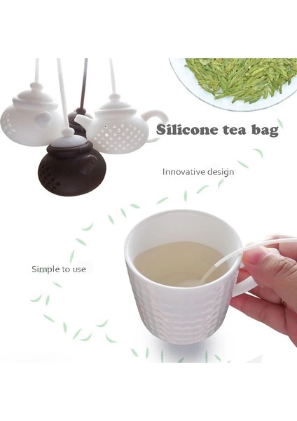 Koyu Kahverengi Tarzı Reative Çaydanlık Şeklinde Çay Demlik Süzgeç Silikon Çay Poşeti Yaprak Filtre Difüzör Çay Takımı Çaydanlık Aksesuarı Mutfak Aleti (Yurt Dışından) fiyatları