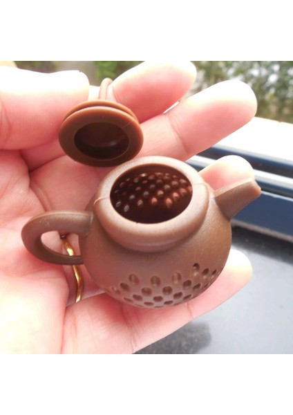 Koyu Kahverengi Tarzı Reative Çaydanlık Şeklinde Çay Demlik Süzgeç Silikon Çay Poşeti Yaprak Filtre Difüzör Çay Takımı Çaydanlık Aksesuarı Mutfak Aleti (Yurt Dışından) indirimleri