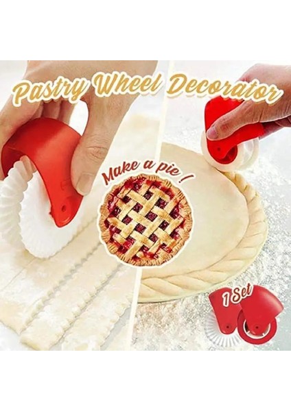 Dalga Deseni Stili Pasta Tekerleği Dekoratör Pizza Kesici Pasta Kafes Kesici Pasta Pasta Dekor Kesici Erişte Makinesi Makarna Erişte Kesici Pasta ve Ba (Yurt Dışından) fiyatları
