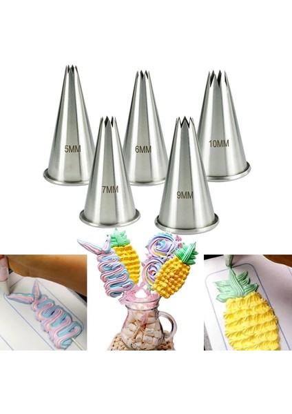 5 Adet Tarzı 5 Adet Çiçek Kurabiye Puf Kreması Pasta Buzlanma G Nozullar Fondan Kek Pasta Kek Dekorasyon Araçları Açık Yıldız Ipuçları (Yurt Dışından) modelleri