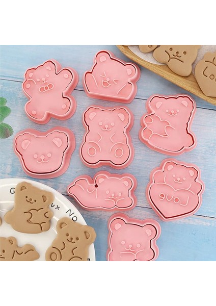 8 Adet Tarzı Ayı Et Karikatür Ayı Kurabiye Kesici Bisküvi Kalıbı 3D Ayı Basın Plastik Kurabiye Kalıbı Fondan Pişirme Aracı Kurabiye Dekorasyon Araçları (Yurt Dışından) fiyatları