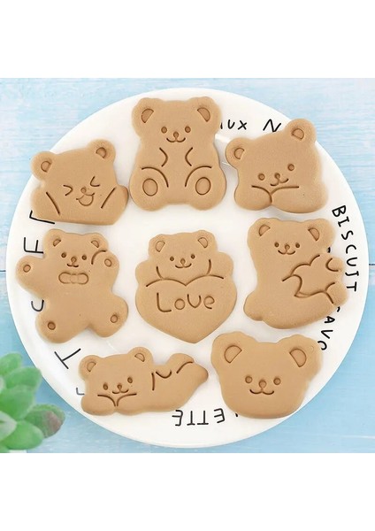 8 Adet Tarzı Ayı Et Karikatür Ayı Kurabiye Kesici Bisküvi Kalıbı 3D Ayı Basın Plastik Kurabiye Kalıbı Fondan Pişirme Aracı Kurabiye Dekorasyon Araçları (Yurt Dışından) modelleri