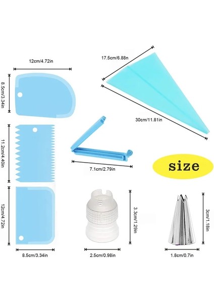 Gök Mavisi Tarzı Et Yeniden Kullanılabilir Buzlanma G Nozullar Seti Pasta Torbası Kazıyıcı Çiçek Kremi Ipuçları Dönüştürücü Pişirme Fincan Dıy Kek Dekorasyon Araçları (Yurt Dışından) fiyatları