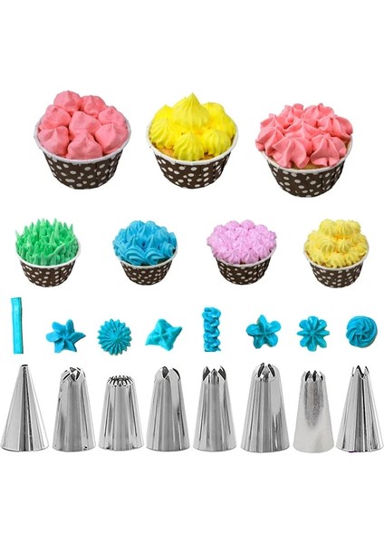 Gök Mavisi Tarzı Et Yeniden Kullanılabilir Buzlanma G Nozullar Seti Pasta Torbası Kazıyıcı Çiçek Kremi Ipuçları Dönüştürücü Pişirme Fincan Dıy Kek Dekorasyon Araçları (Yurt Dışından) fırsatları