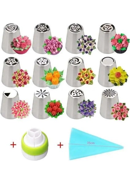 16 Adet Tarzı 1 Takım Rus Lale Buzlanma G Nozulları Paslanmaz Çelik Çiçek Krema Pasta Ipuçları Nozullar Çanta Cupcake Kek Dekorasyon Araçları (Yurt Dışından) modelleri