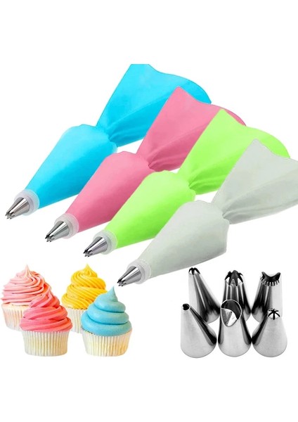 10 Adet Set Stili Pcsset Silikon Pasta Torbası Ipuçları Mutfak Kek Buzlanma G Kremalı Kek Dekorasyon Araçları Yeniden Kullanılabilir Meme Seti +1 Pasta Torbaları (Yurt Dışından) indirimleri