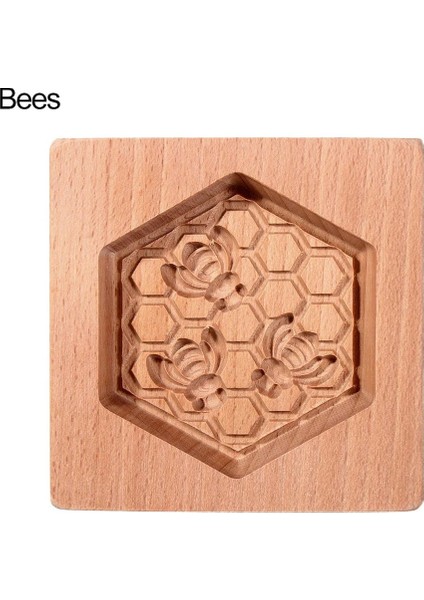 Arı Stili Ahşap Kurabiye Kalıbı Kesici Dıy Zencefilli Kurabiye Kalıpları Basın 3D Kek Kabartma Pişirme Kalıbı Gül Çiçek Kesici Fırın Aletleri (Yurt Dışından)