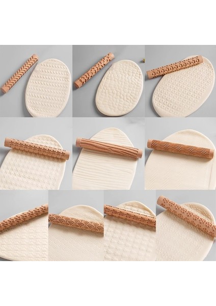 Ağaç Desen Stili Y8AB Noel Tema Desen Ahşap Oyulmuş 3D Oklava Kabartmalı Hamur Silindiri (Yurt Dışından) fırsatları