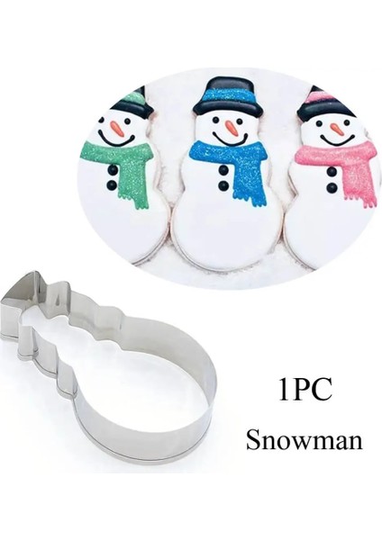 1pc Kardan Adam Tarzı 1 Adet Paslanmaz Çelik Noel Çerez Kesici Bisküvi Kalıbı Kek Kalıbı Noel Tema Pişirme Aracı Kar Tanesi Noel Baba Zencefilli Kurabiye Adam (Yurt Dışından)