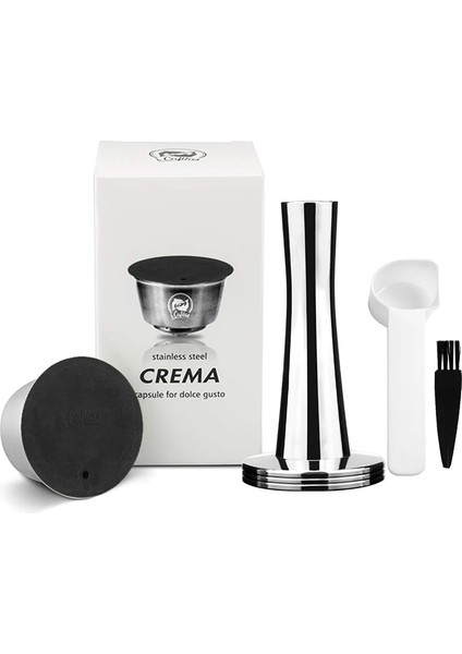 Stili Temizle Icafilas Yeniden Doldurulabilir Nescafe Için Dolce Gusto Kapsül Kahve Kapaklı Kapsül Paslanmaz Metal Filtreler Bardak Dış Müdahale Kaşığı (Yurt Dışından)