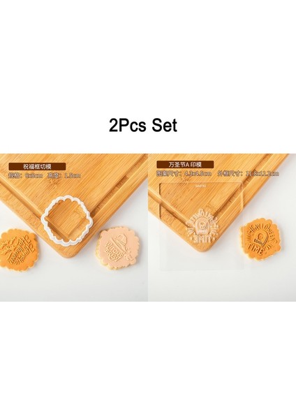 2 Adet Set Stili Fondan Kek Mutlu Cadılar Bayramı Embosser Kesici Dıy Akrilik Şeker El Sanatları Basın Bisküvi Kalıp Cadılar Bayramı Partisi Pişirme Dekorasyon Aracı (Yurt Dışından)