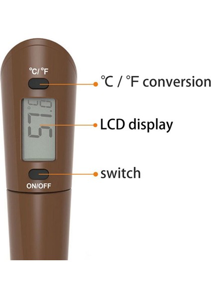 Kahverengi Tarzı Mutfak Dijital Gıda Termometresi Silikon Çikolata Spatula Dijital Süt Kahve Şurubu Et Gıda Probu Pişirme Barbekü Göstergesi Aracı (Yurt Dışından) modelleri