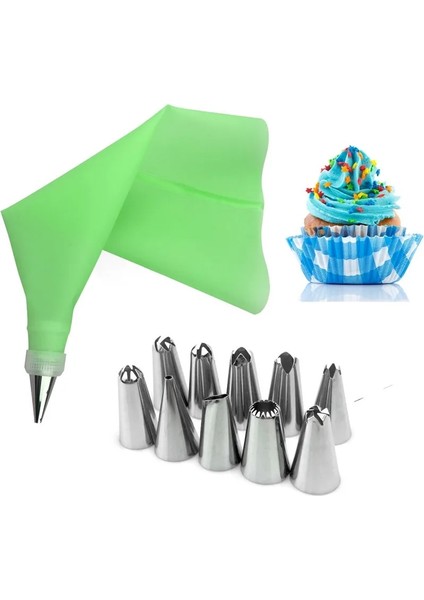 Gök Mavisi Tarzı Et Silikon Pasta Torbası Ipuçları Mutfak Dıy Kek Buzlanma G Kremalı Kek Dekorasyon Araçları Yeniden Kullanılabilir Pasta Torbaları + 10 Nozul Seti (Yurt Dışından) fiyatları
