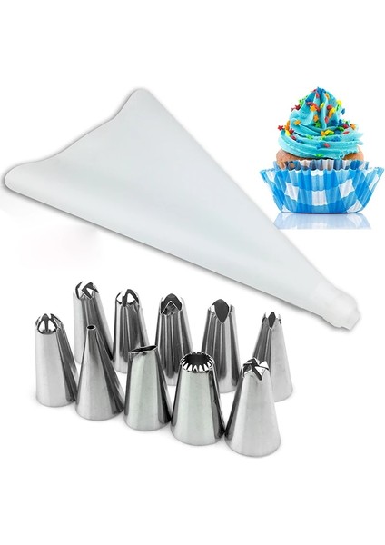 Gök Mavisi Tarzı Et Silikon Pasta Torbası Ipuçları Mutfak Dıy Kek Buzlanma G Kremalı Kek Dekorasyon Araçları Yeniden Kullanılabilir Pasta Torbaları + 10 Nozul Seti (Yurt Dışından) modelleri