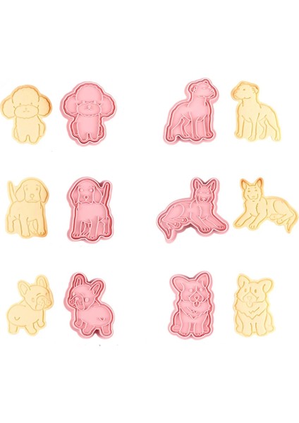 6 Adet Köpek Stili Et 3D Kedi Köpek Bakeware Kurabiye Kalıbı Bisküvi Kalıbı Dıy Karikatür Basın Pişirme Kalıp Doğum Günü Noel Kurabiye Araçları Hediye (Yurt Dışından)