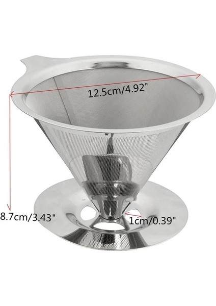 Bir Stil Yeniden Kullanılabilir Kahve Filtresi Tutucu Paslanmaz Çelik Damla Kahve Filtreleri Huni Metal Örgü Kahve Çay Filtre Sepeti Araçları (Yurt Dışından)