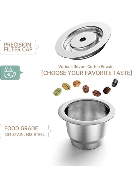 2 Bardak 1kurcalama Stili Nespresso Paslanmaz Çelik Espresso Fincanları Için Yeniden Kullanılabilir Kahve Kapsülü Doldurulabilir Kahve Kapsülleri Sabotaj Dozaj Halkalı Kapsül (Yurt Dışından) modelleri