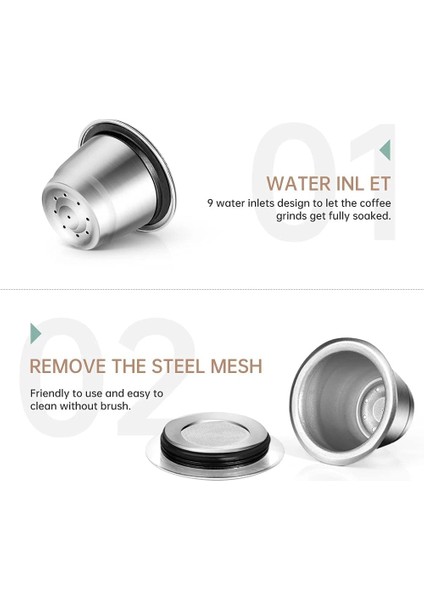 2 Bardak 1kurcalama Stili Nespresso Paslanmaz Çelik Espresso Fincanları Için Yeniden Kullanılabilir Kahve Kapsülü Doldurulabilir Kahve Kapsülleri Sabotaj Dozaj Halkalı Kapsül (Yurt Dışından) fırsatları