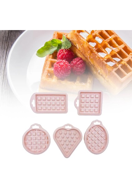 Pembe Tarzı 5 Adet Yapışmaz Gıda Sınıfı Silikon Kek Bisküvi Waffle Kalıp Bakeware Pişirme Aracı Dayanıklı Pratik Bakeware (Yurt Dışından) fiyatları