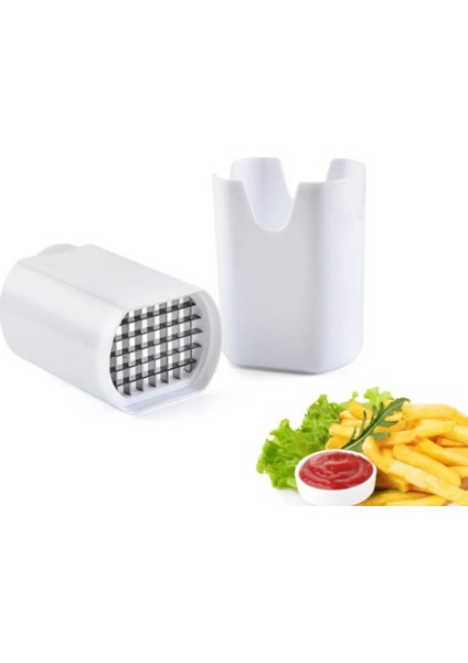 Patates Dilimleme Patates Kızartması Kesici Yapma Aracı Patates Utting Kutusu Pres Kesici Fincan Plastik Dilimleme Doğrayıcı Mutfak Aracı (Yurt Dışından)