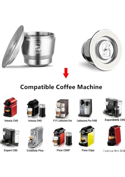 Kurcalama Stili Nespresso Doldurulabilir Pod Için Icafilas Paslanmaz Çelik Kapsül Espresso Kahve Filtreleri ve Dış Müdahale Ile Uyumlu (Yurt Dışından) indirimleri