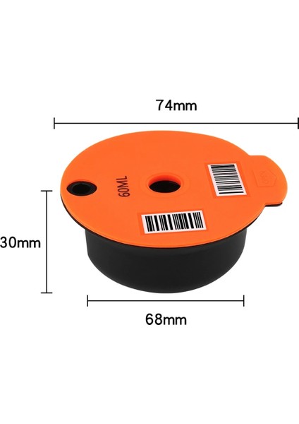 Turuncu Tarzı 180ML Yeniden Kullanılabilir Kahve Kapsül Podları Nespresso Kahve Kapsülü Pod Slicone Kapak Bosch Tassimo ml ile Uyumlu (Yurt Dışından)