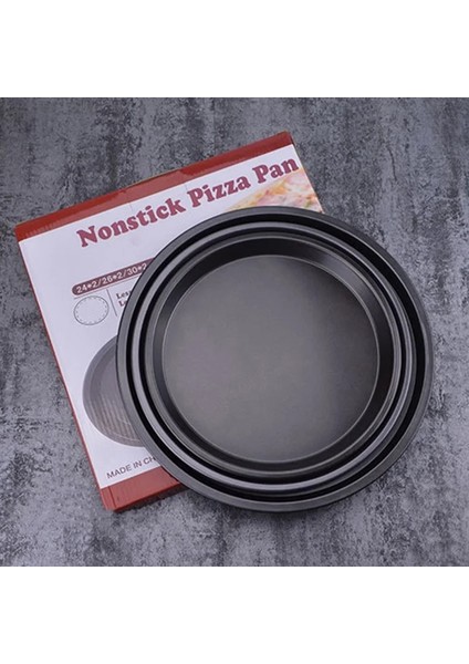 KN7534BK-14 Stili Izza Plaka Tava Yapışmaz Pizza Tabağı Karbon Çelik Pişirme Pasta Tavası Yuvarlak Dzza Pan Dıy Fırın Tepsisi Kalıbı (Yurt Dışından)