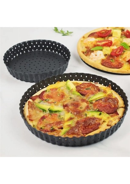 8 Inç Tarzı Delikli Inç Yapışmaz Pizza Tavası Yuvarlak Şekil Pişirme Tart Kalıbı Çıkarılabilir Alt Pasta Tepsisi Bakeware Araçları (Yurt Dışından) fiyatları