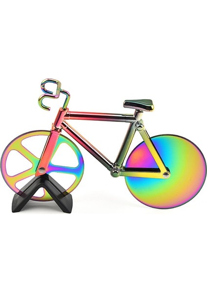 Mu Stili Pizza Kesici Bisiklet Tekerlek Şekli Paslanmaz Çelik Plastik Pizza Doğrayıcı Dilimleme Mutfak Aleti Pizza Kesici Bıçaklar (Yurt Dışından)