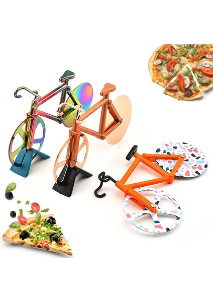 Mu Stili Pizza Kesici Bisiklet Tekerlek Şekli Paslanmaz Çelik Plastik Pizza Doğrayıcı Dilimleme Mutfak Aleti Pizza Kesici Bıçaklar (Yurt Dışından) fiyatları