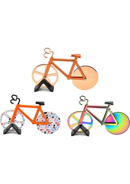 Mu Stili Pizza Kesici Bisiklet Tekerlek Şekli Paslanmaz Çelik Plastik Pizza Doğrayıcı Dilimleme Mutfak Aleti Pizza Kesici Bıçaklar (Yurt Dışından) indirimleri