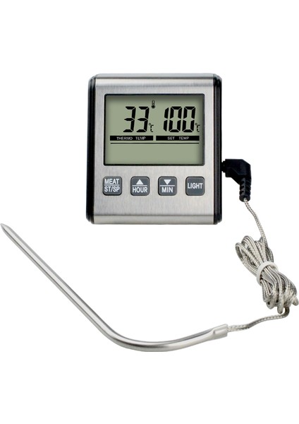 RS05 Stili Moseko Dijital Et Termometresi Yemek Pişirme Için Mutfak Fırını Sigara Içen Barbekü Izgara Zamanlayıcı Modu Arkadan Aydınlatmalı Paslanmaz Çelik Prob (Yurt Dışından)