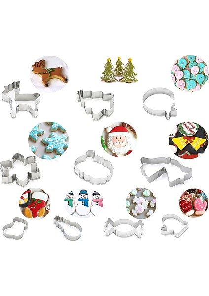 Açık Yeşil Tarzı Noel Karikatür Hayvan Paslanmaz Çelik Çerez Kesici Kalınlığı Meyve Kesme Kalıp Cupcake Damga Kalıp Mutfak Pişirme Araçları (Yurt Dışından) modelleri