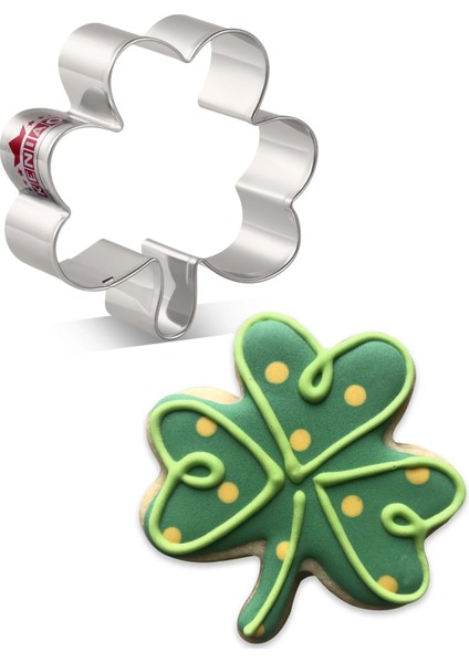 C Stili Kenıao Dört Yapraklı Yonca Shamrock Kurabiye Kesici - 4 Farklı Boyut - Aziz Patrick Günü Bisküvi Ekmek Kalıpları - Paslanmaz Çelik (Yurt Dışından)