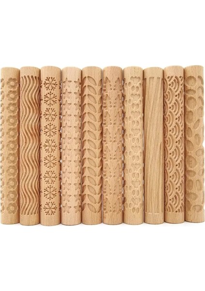 No.4 Tarzı 1 Adet Ahşap Doku Haddeleme Eramic Çömlek Sanatı Kabartmalı Çubuk Çiçek Desen Çamur Rulo Rulo Kabartmalar Kil Araçları Taş Dıy Pişirme (Yurt Dışından) fiyatları