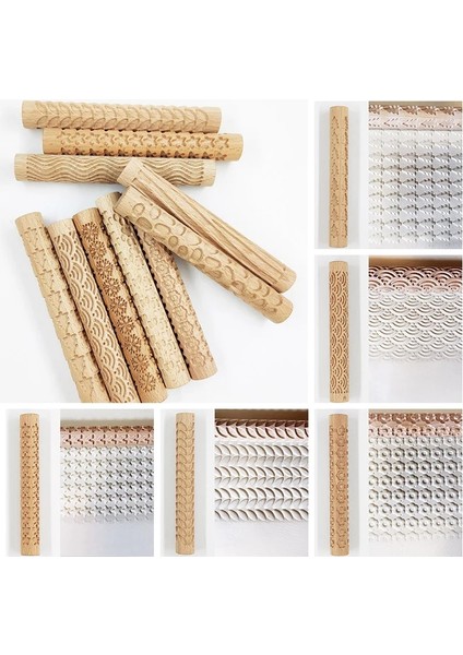 No.4 Tarzı 1 Adet Ahşap Doku Haddeleme Eramic Çömlek Sanatı Kabartmalı Çubuk Çiçek Desen Çamur Rulo Rulo Kabartmalar Kil Araçları Taş Dıy Pişirme (Yurt Dışından) indirimleri