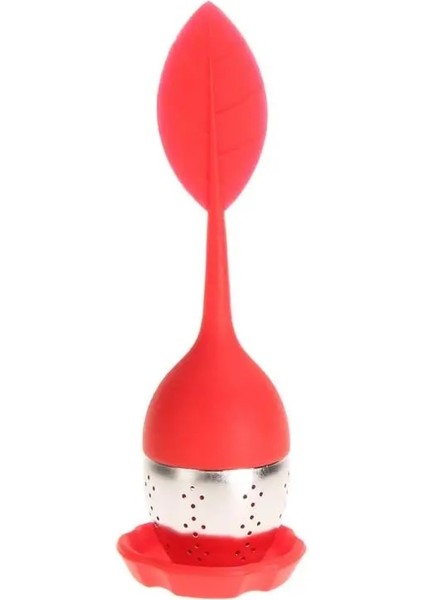 Kırmızı Stil Çay Süzgeçleri Paslanmaz Çelik Gıda Sınıfı Çay Demlik Araçları Toksik Olmayan Silikon Demleme Cihazı Bitkisel Baharat Filtresi Mutfak Kolay (Yurt Dışından)