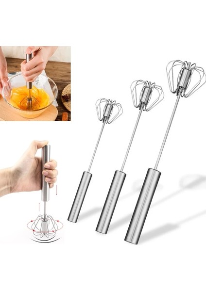 8 Inç Tarzı Yarı Otomatik Yumurta Çırpıcı Paslanmaz Çelik Yumurta Çırpma Manuel El Mikser Kendinden Dönen Yumurta Karıştırıcı Mutfak Aksesuarları Yumurta Araçları (Yurt Dışından)